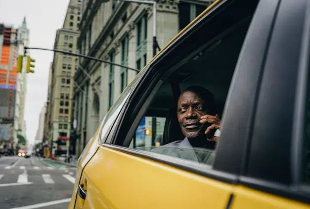 Man in NYC cab